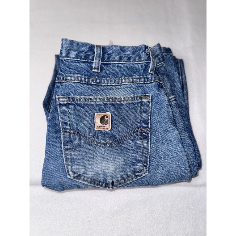VTG Carhartt - Men's Size 32 Blue Denim Faded Distressed Broken In Jeans No Tag - Picture 6 of 16